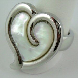 Steel by Design Mother-of-Pearl Heart Ring